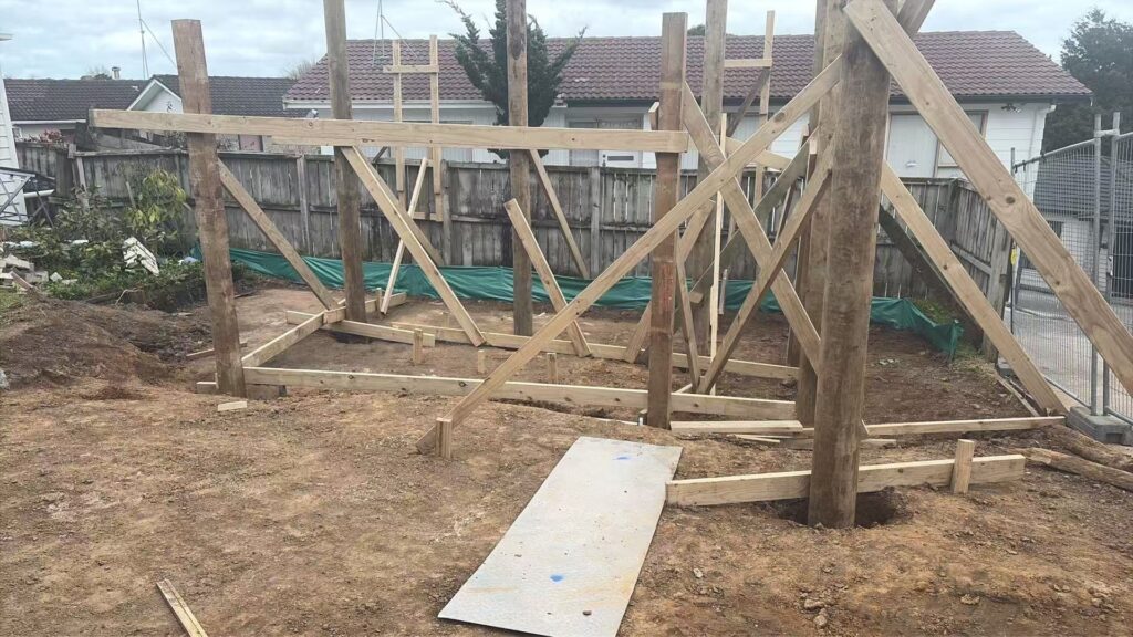 Setting out a new extension on site in Papatoetoe